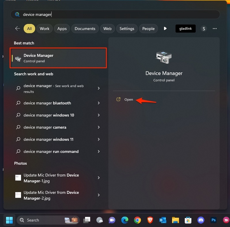 Buscar Administrador de dispositivos - Error de inicio del controlador de pantalla de Nvidia