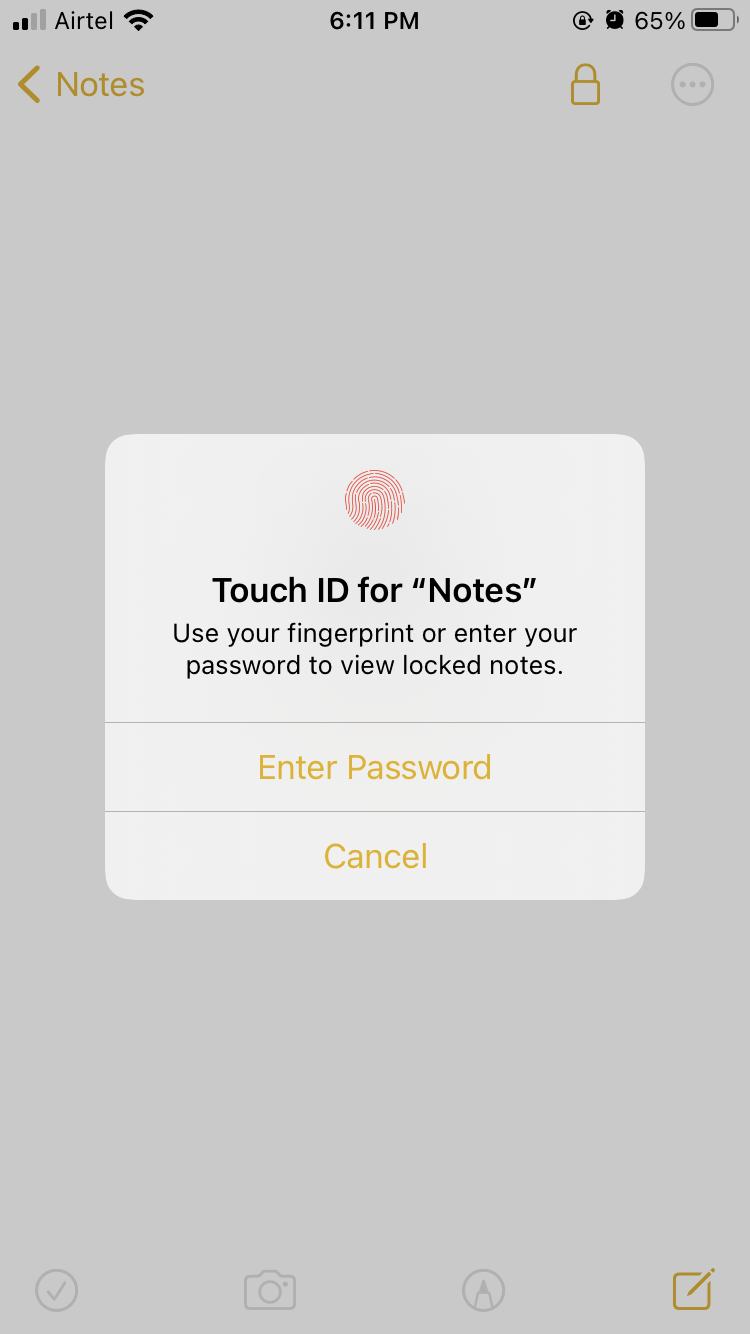 desbloquear nota iphone touch ID