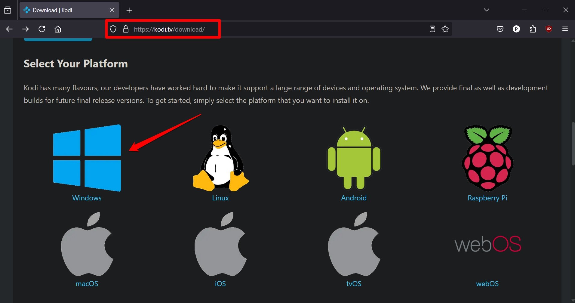 como baixar Kodi no Windows 11