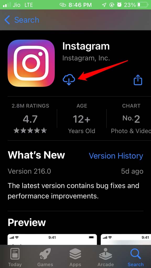 scarica Instagram dall'App Store