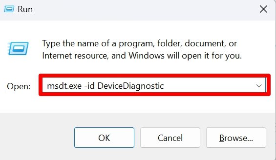 esegui lo strumento di diagnostica dei dispositivi