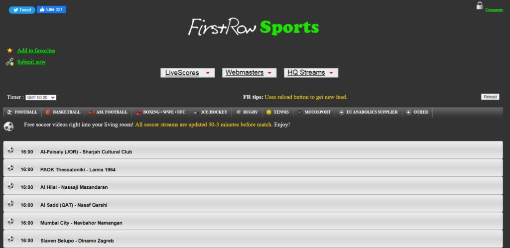 FirstRow Sports - Melhor Alternativa ao VipBox