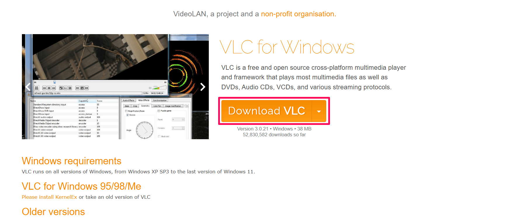 Baixe o VLC Media Player do VideoLan
