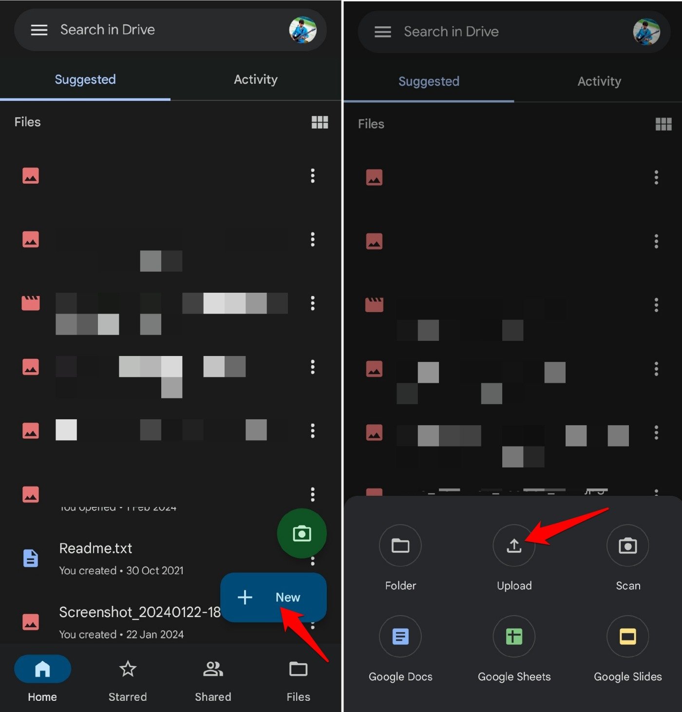 Ordner in die Google Drive-App hochladen