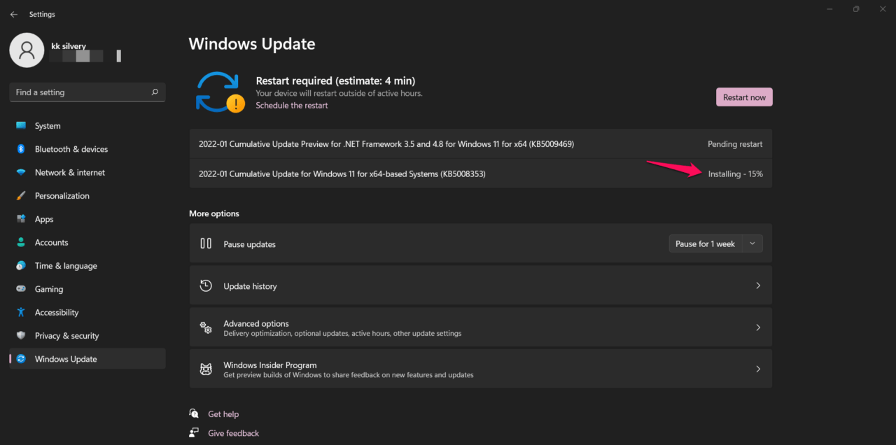 6 - Windows Update wird installiert