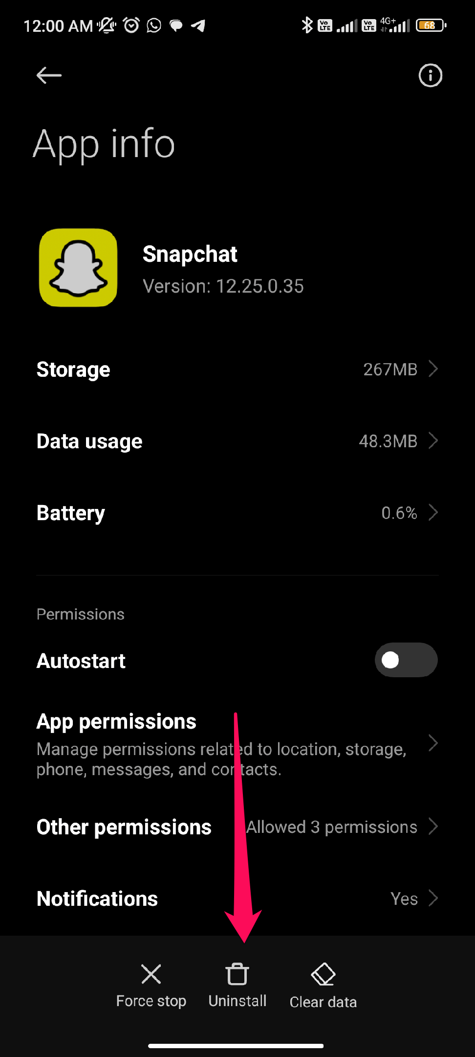 Snapchatを再インストール