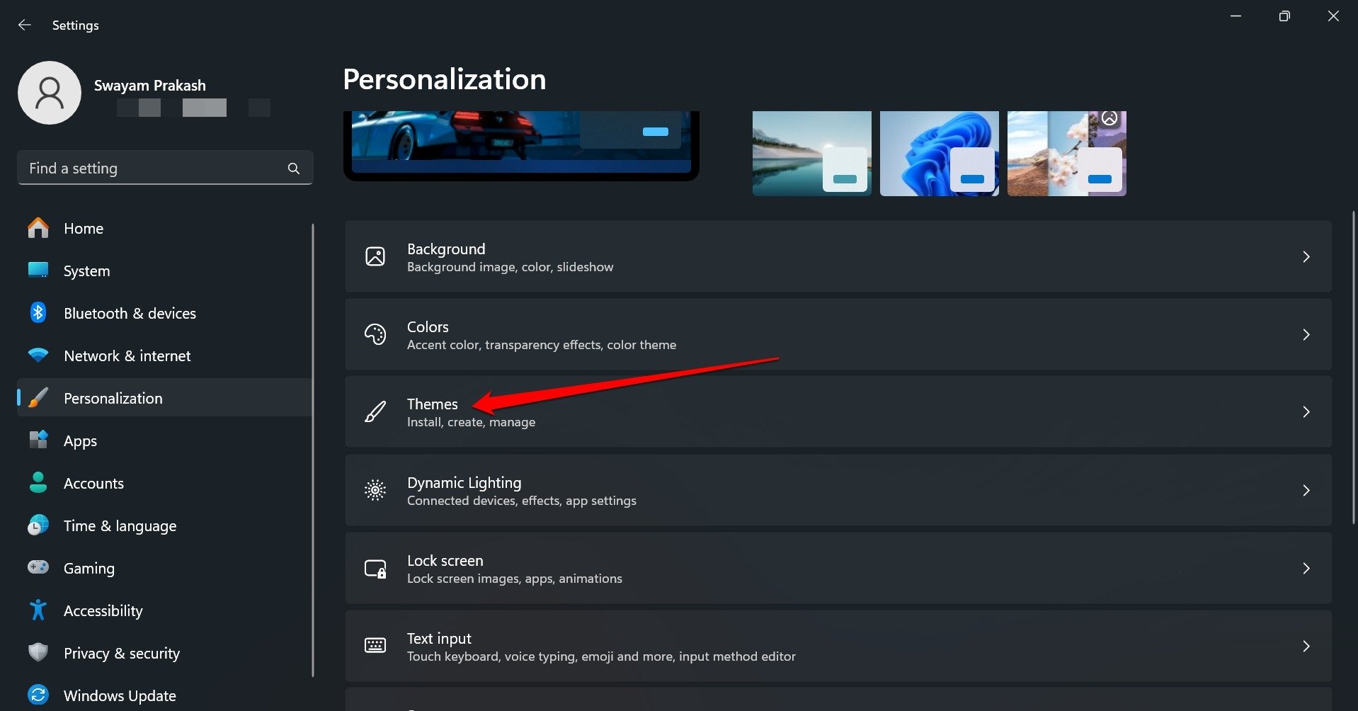 Windows 11 Designs-Einstellungen