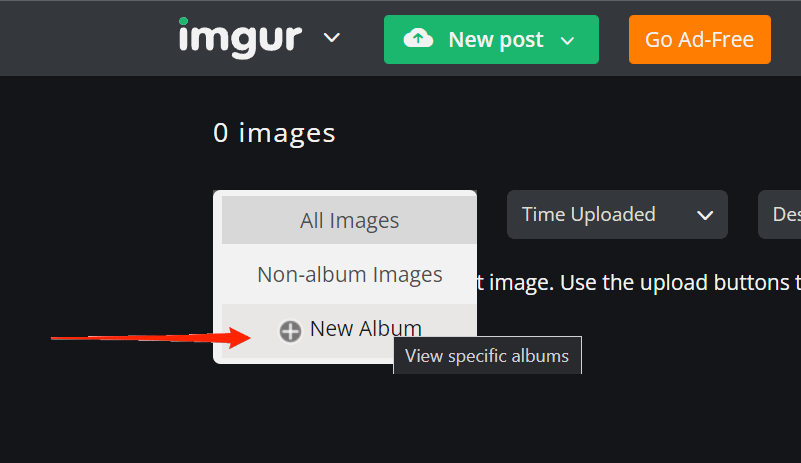 Neues Album in Imgur erstellen