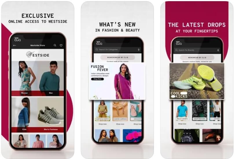 Tata CLiQ - Meilleures Applications de Shopping de Vêtements en Inde