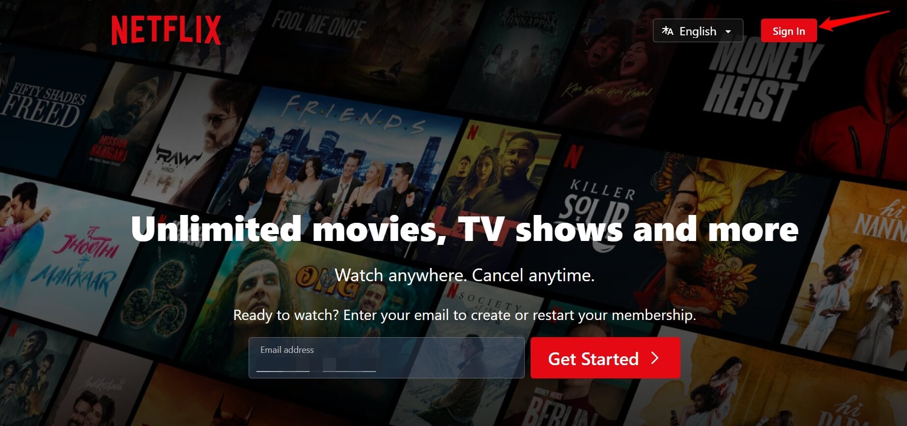 Netflixにサインイン