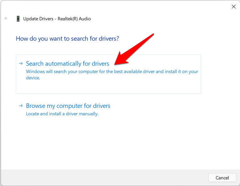 buscar automáticamente controladores de audio realtek windows 11