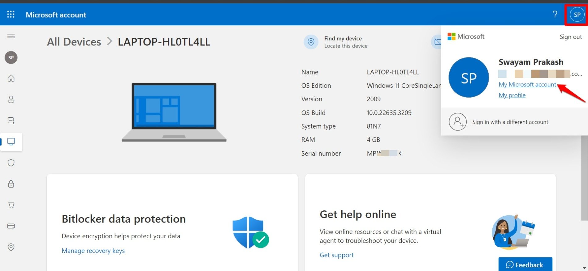 il mio account microsoft