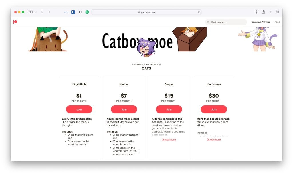 Catbox Moe Patreon