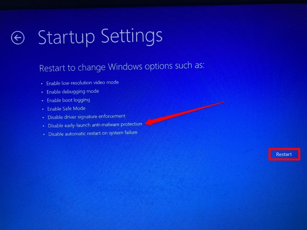 disable anti malware protection
