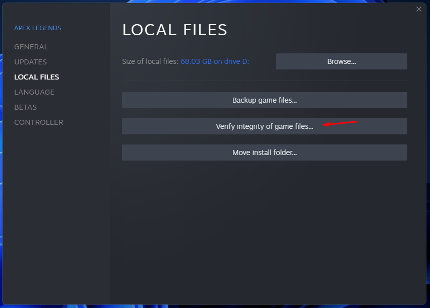 4 - Verifica l'integrità dei file di gioco