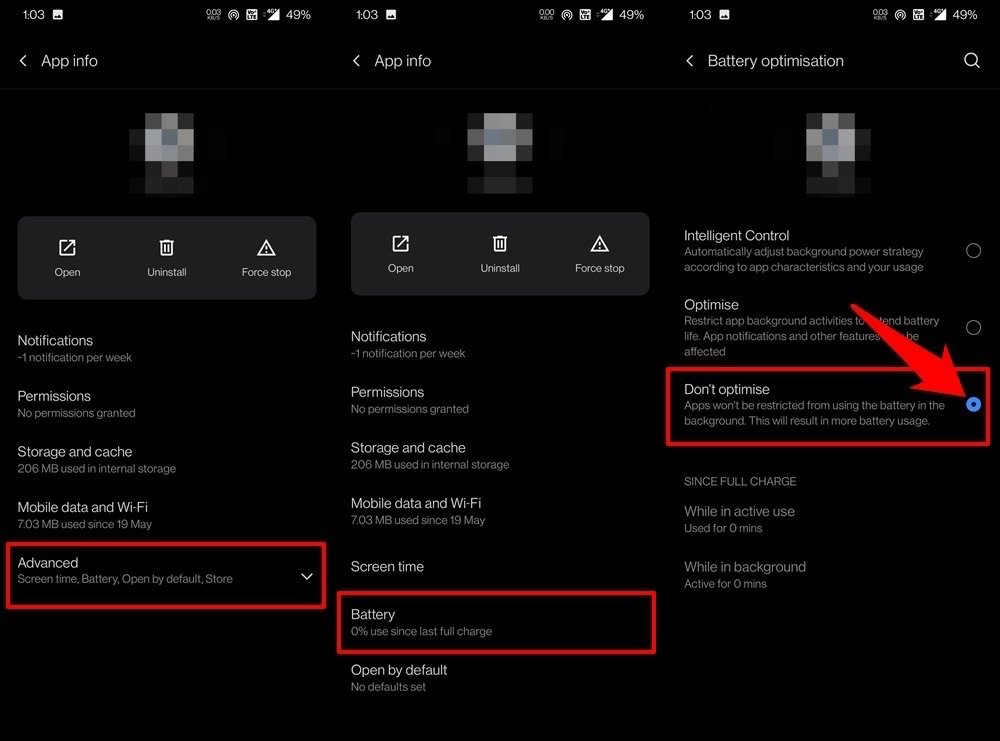 Disattiva ottimizzazione della batteria YouTube Vanced