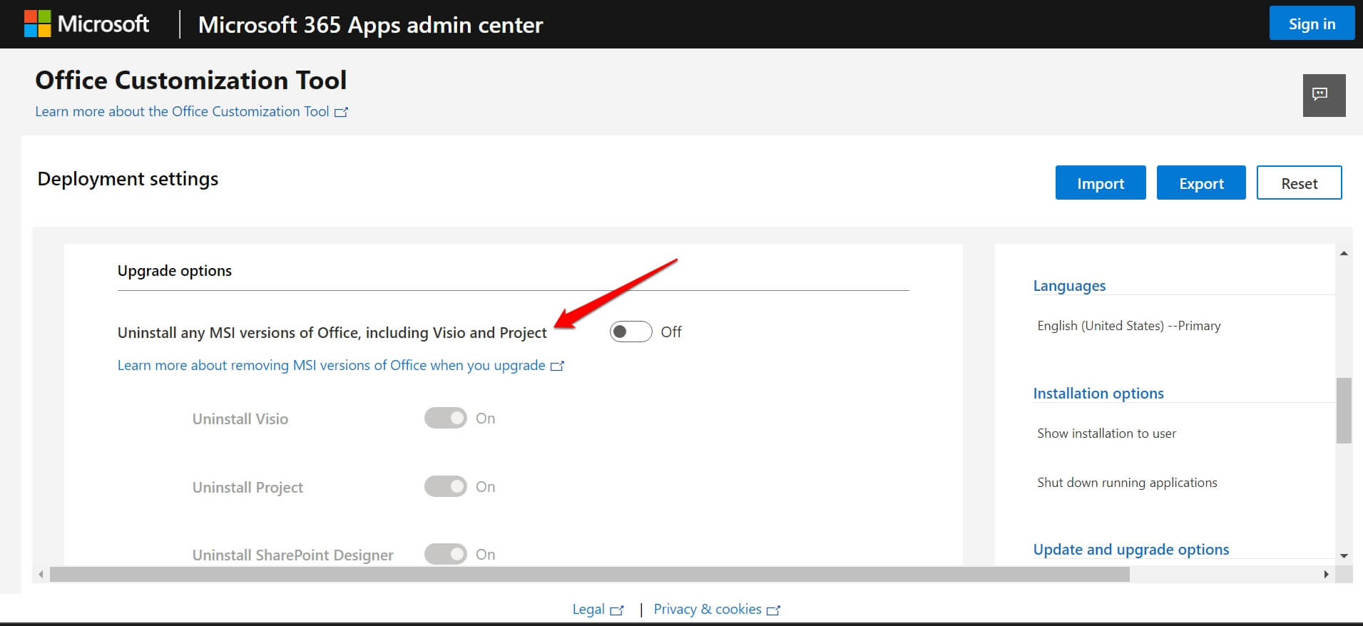 Deinstallation der MSI-Version von MS Office deaktivieren