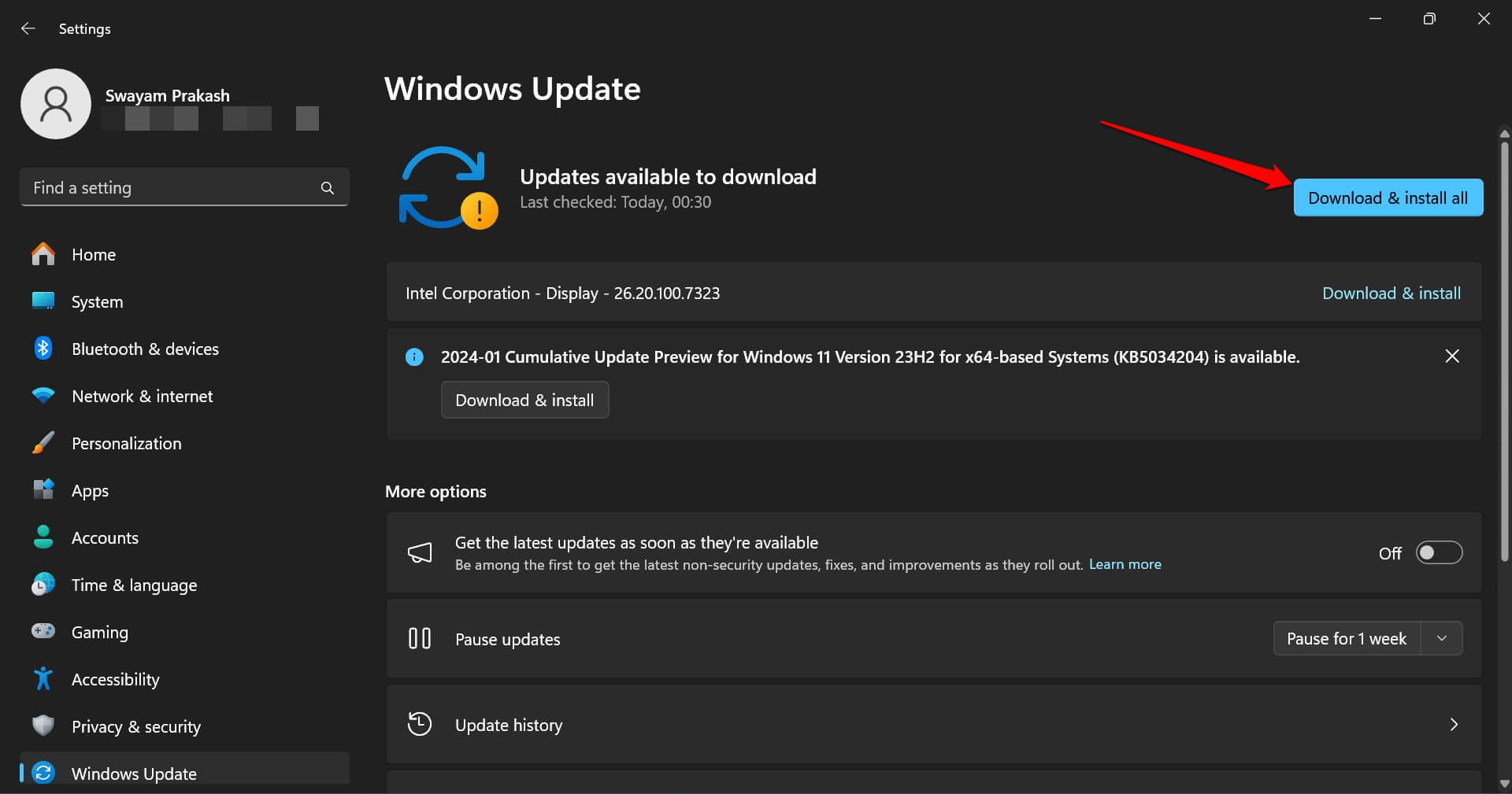 다운로드 가능한 Windows 11 업데이트