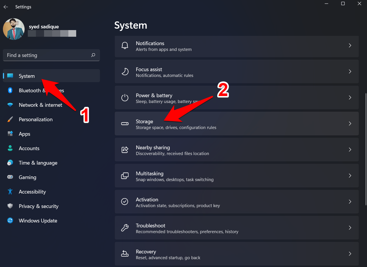 impostazioni di archiviazione di windows 11