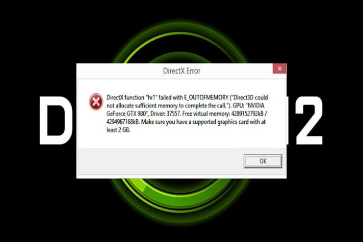 Come risolvere l'errore di memoria insufficiente in DirectX 12