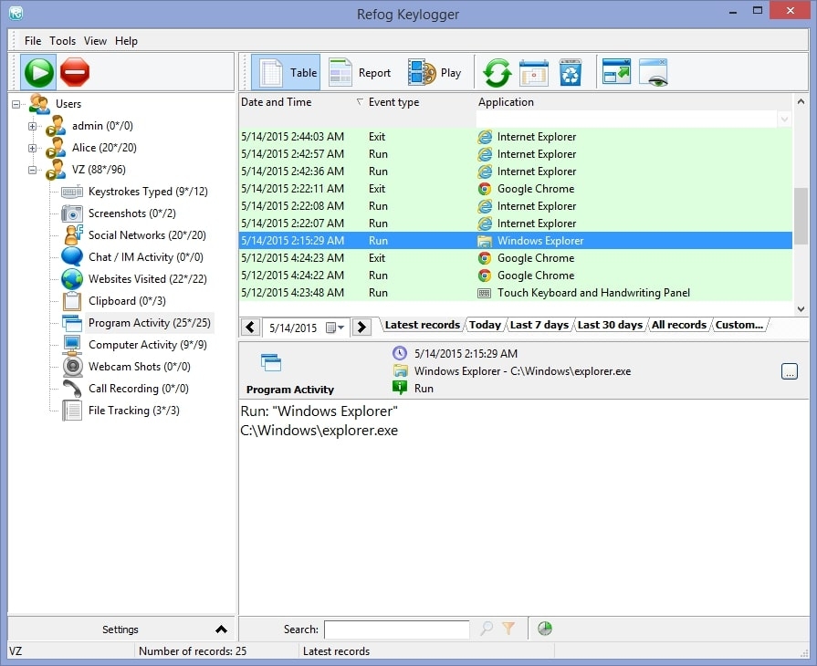 Refog keylogger