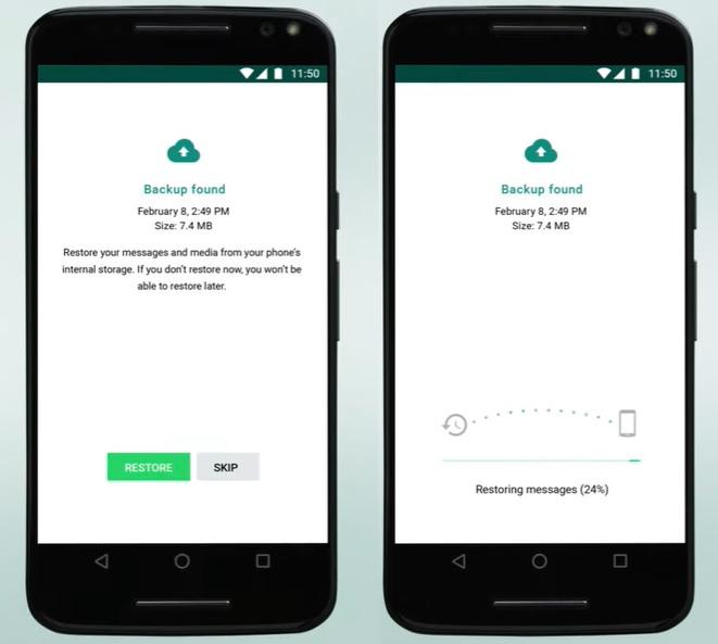 Sauvegarder WhatsApp depuis Google Drive