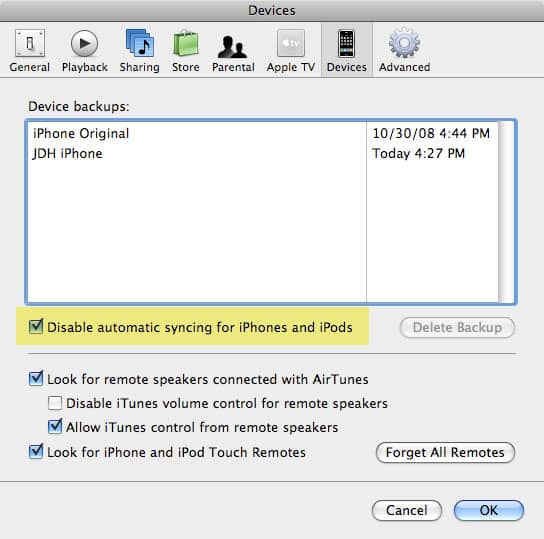 Sincronização do iPod com um novo computador