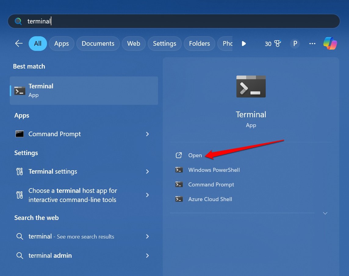 lanzar Terminal en Windows 11