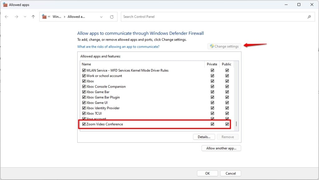 Microsoft Defender 방화벽에 Zoom 예외 추가 - Zoom 오류 코드 10004