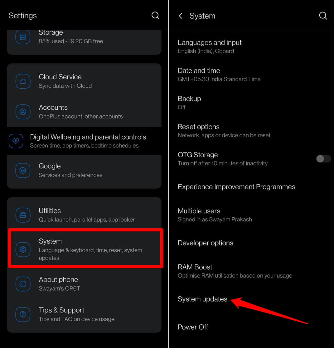 Android-Systemupdates installieren