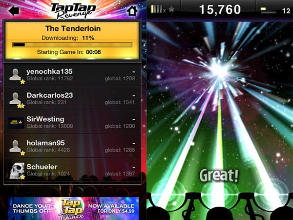 iPhone Gems: Tap Tap Revenge 2, DanceDanceRevolution S, iNinja, Magnetic Joe + Sky Force Reloaded
