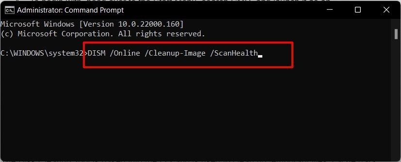 Correggi l'uso elevato della CPU di Windows 11 tramite il comando dism