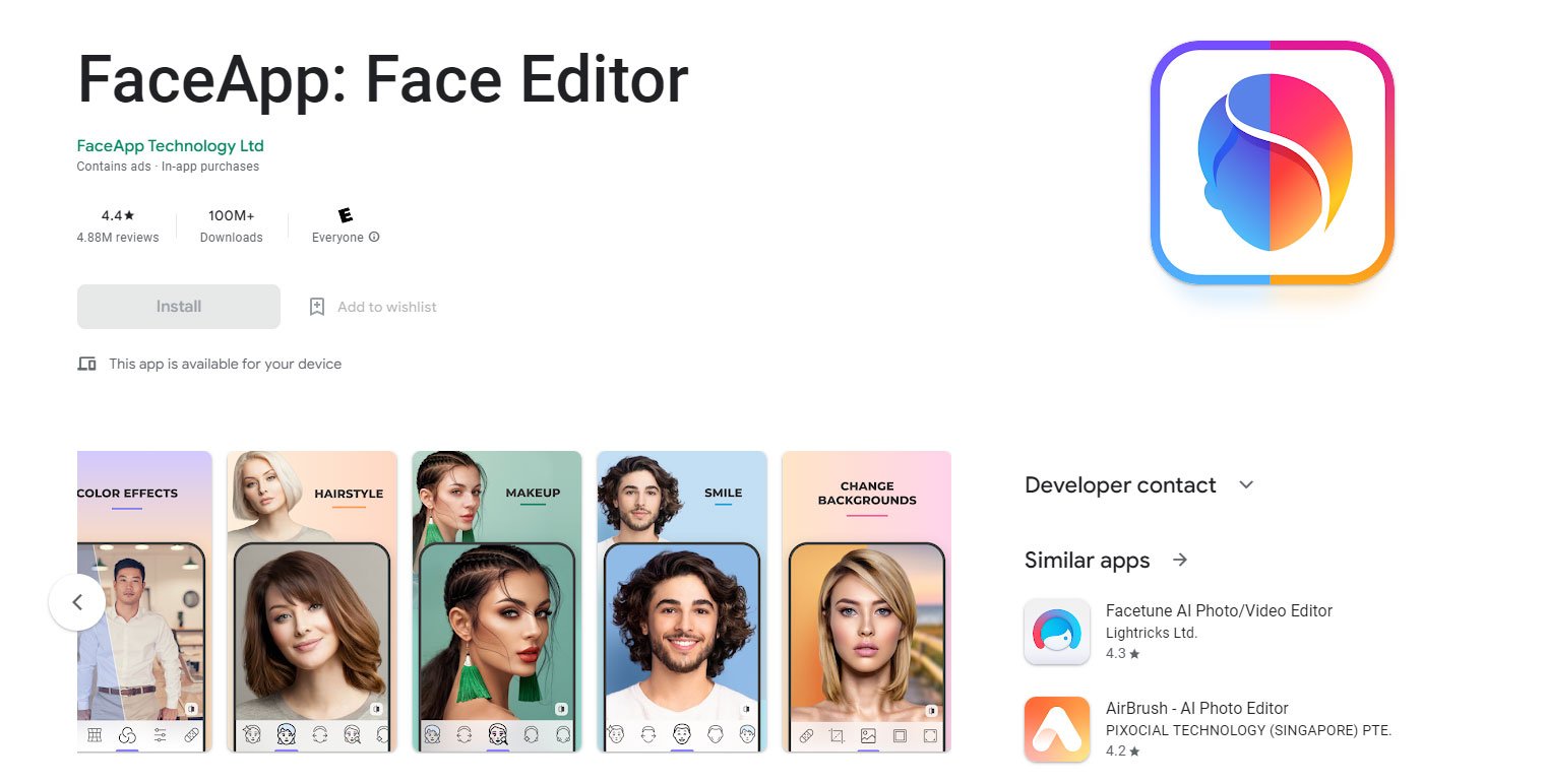 FaceApp – Éditeur de Visage IA