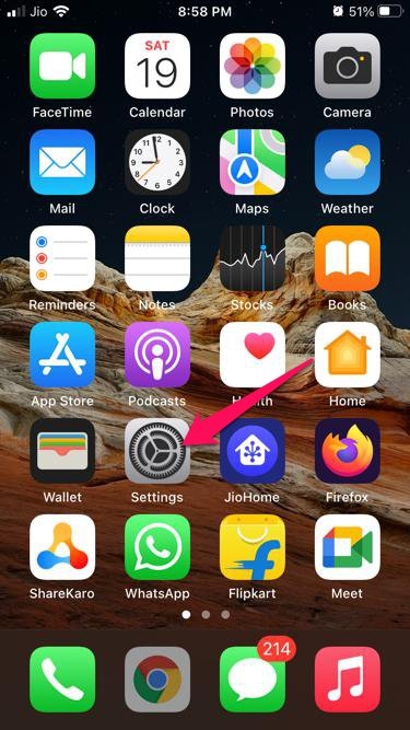 Apri Impostazioni iPhone
