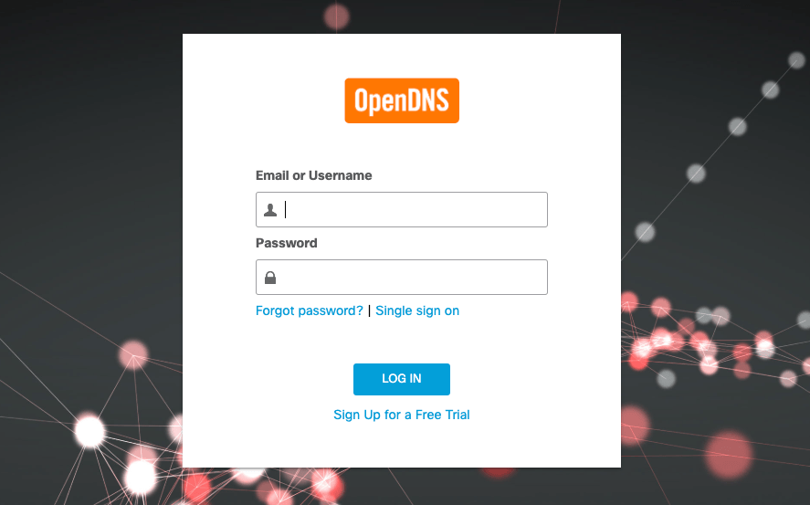 OpenDNS 대시보드 로그인 - Cisco Umbrella