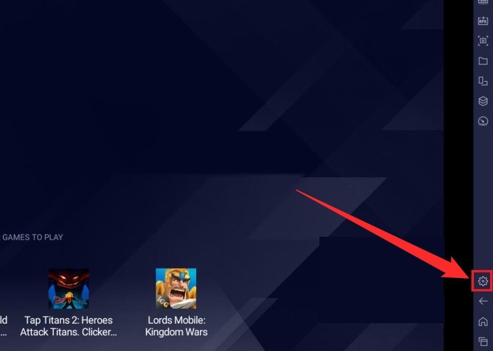 Открыть настройки Bluestacks