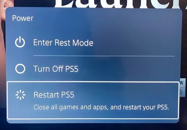 Reinicie o Console PS5 - Código de Erro CE-107891-6 do PS5