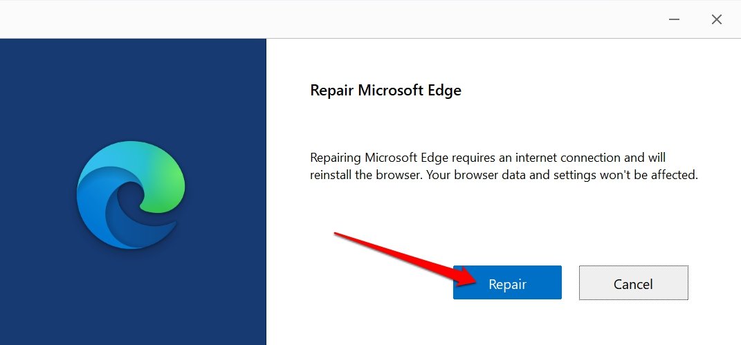 reparar microsoft edge
