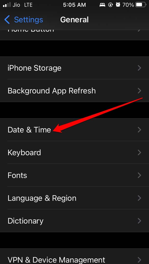 impostazioni data e ora iPhone