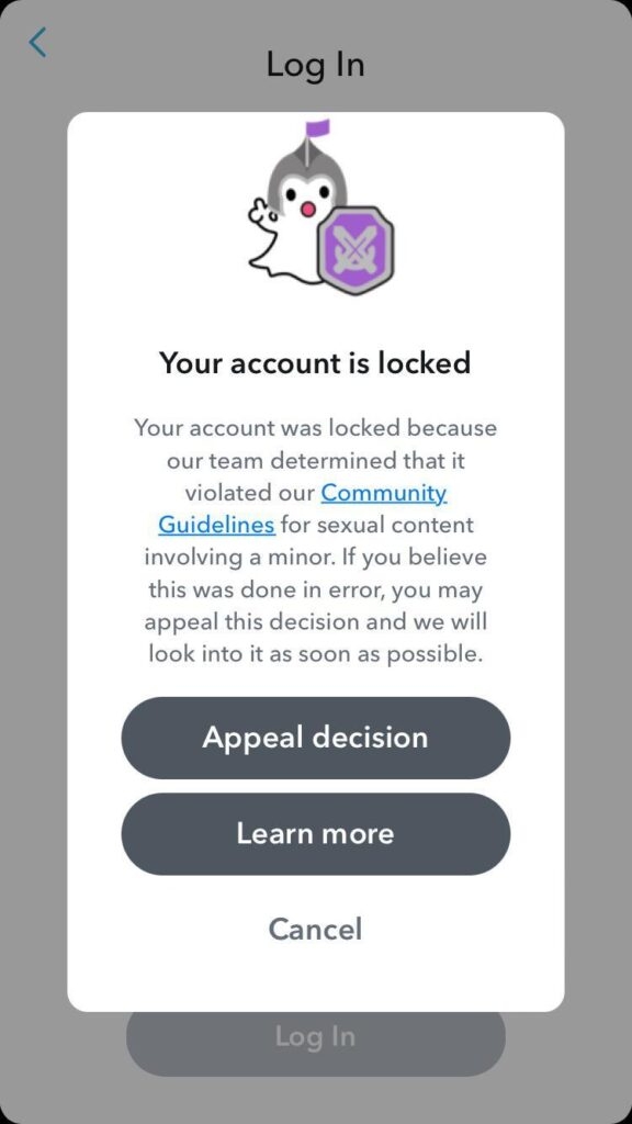 Snapchat Account Locked - Snapchat Account Temporarily Disabled Error