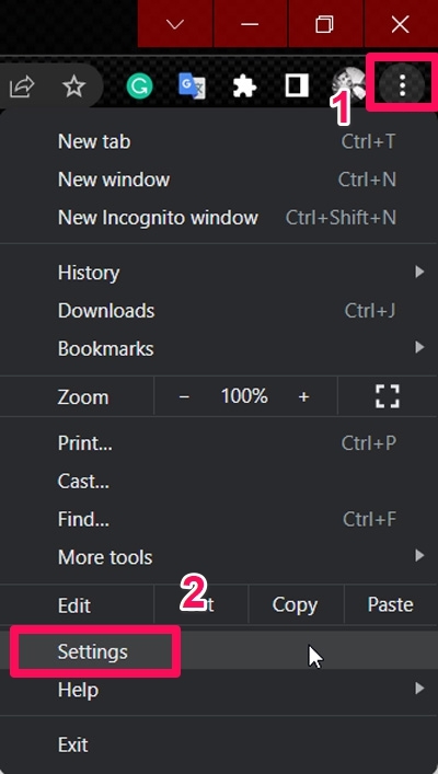 Zugriff auf die Google Chrome-Einstellungen