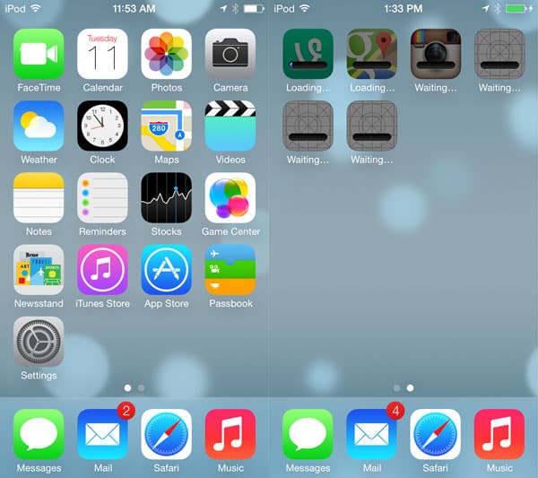 iOS 7 : Le Nouvel Écran de Verrouillage + Écran d'Accueil