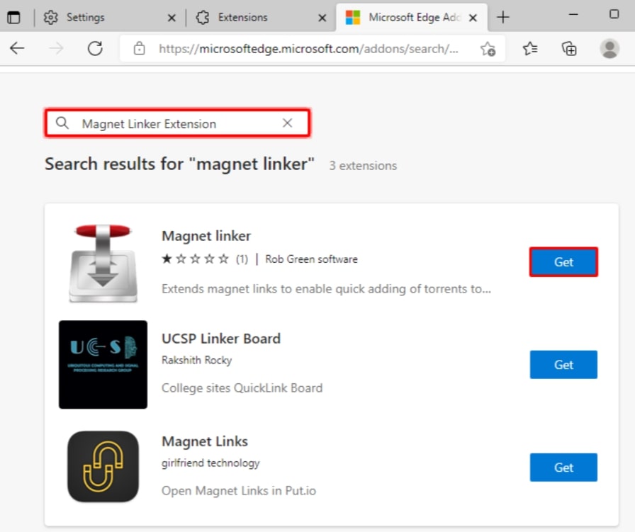 Use a Extensão Magnet Linker (Apenas Edge) - Links Magnéticos Não Funcionando