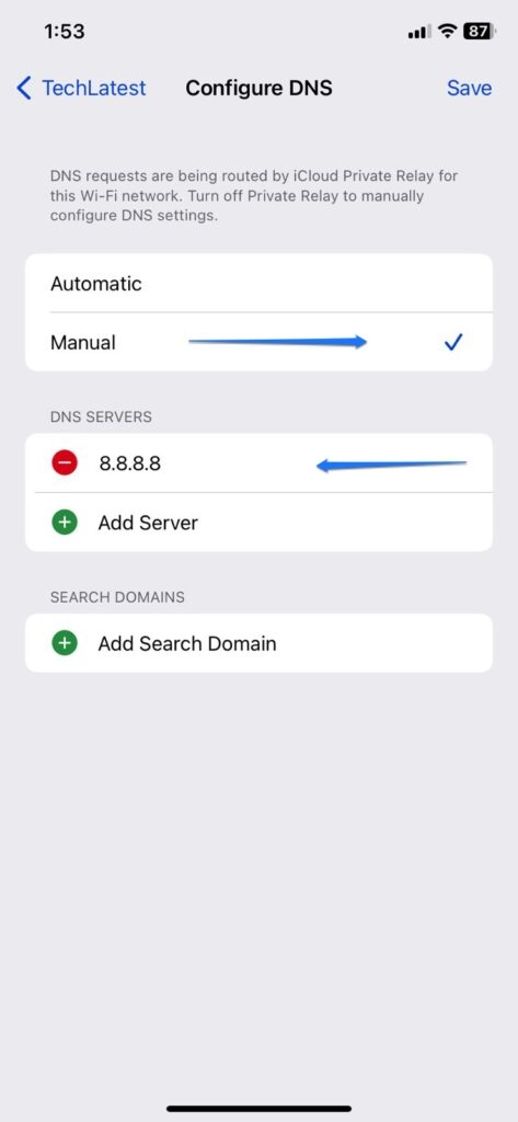 Configurer DNS iPhone - L'iPhone ne peut pas accéder à certains sites