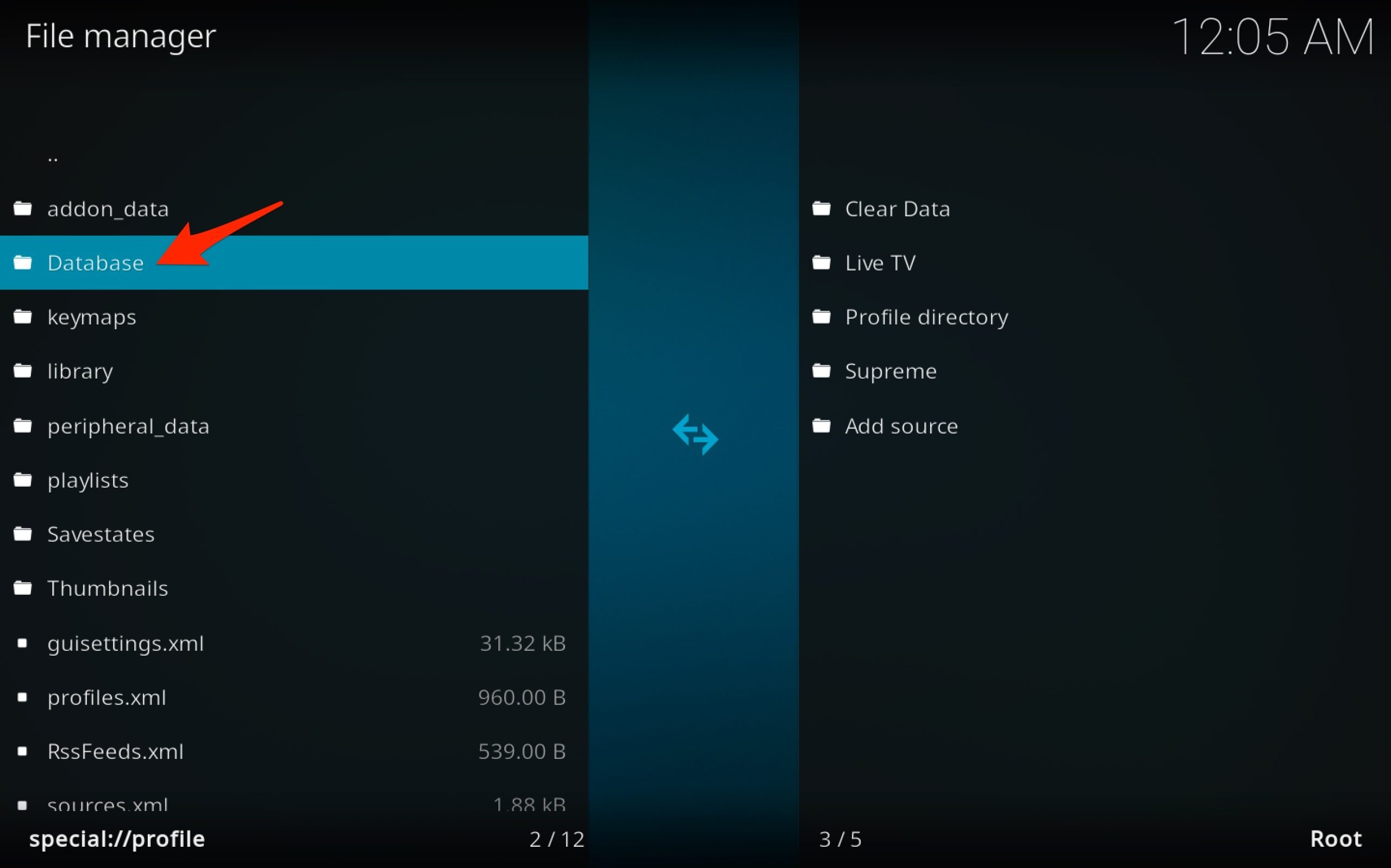 Gerenciador de Arquivos do Banco de Dados Kodi