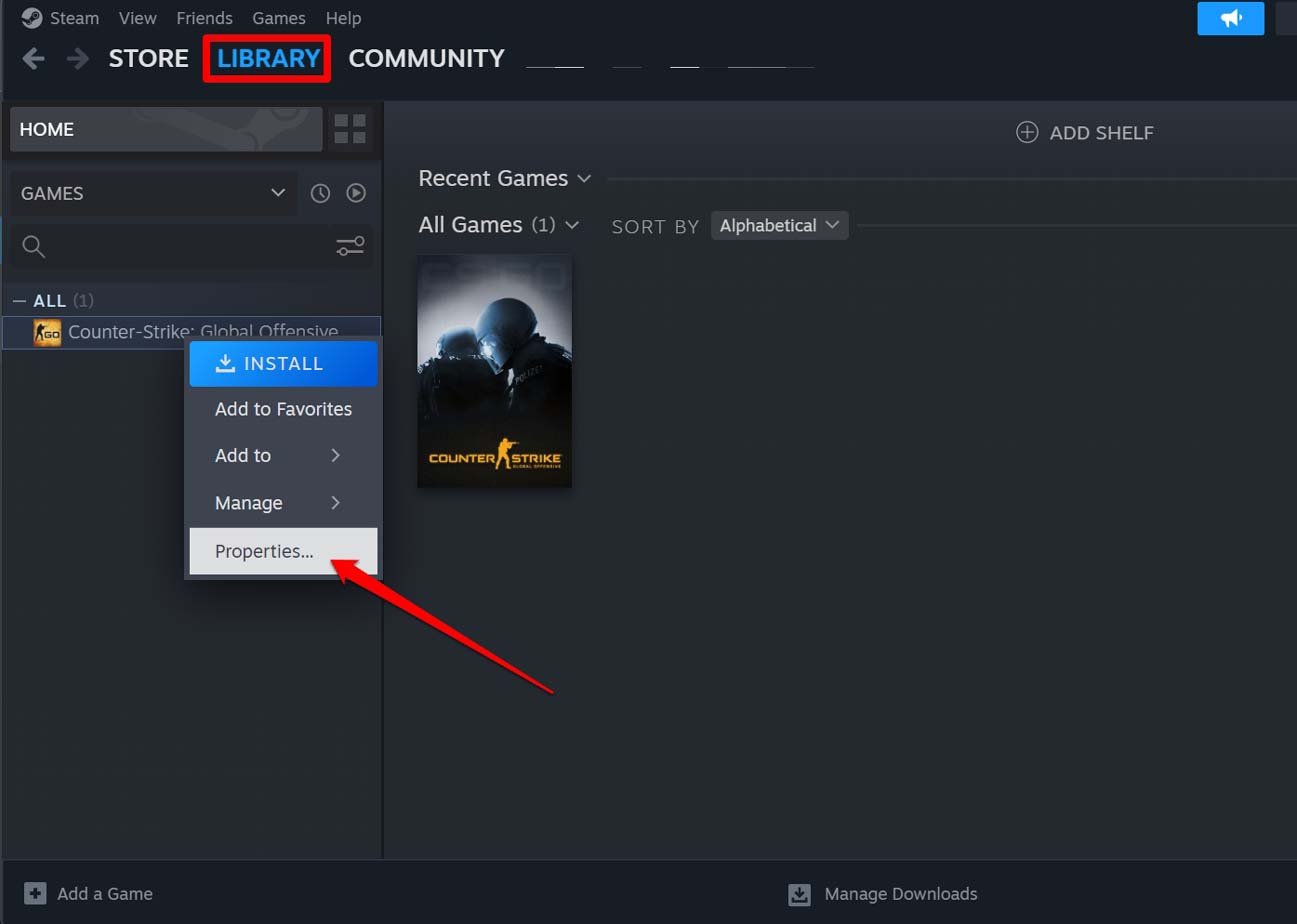 コンテンツファイルロックエラーを表示しているゲームのプロパティ