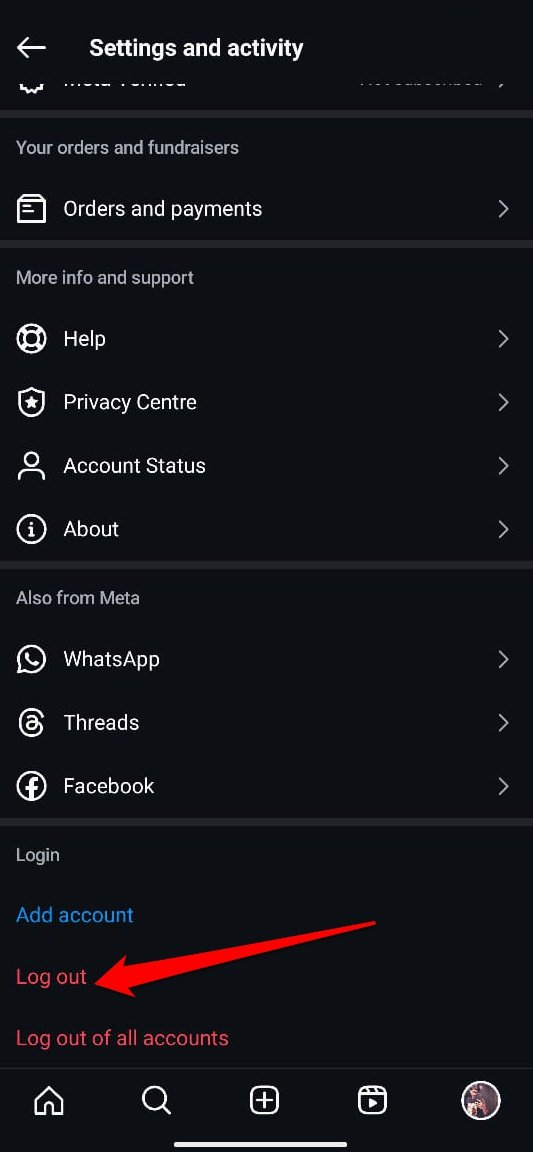 Instagram abmelden