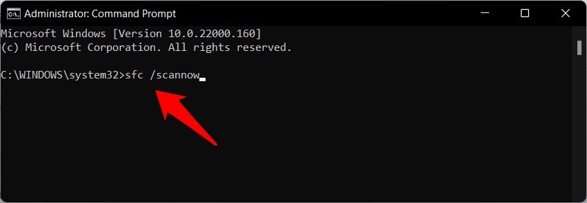 Beheben von Windows 11-Suchhohem CPU-Verbrauch über den sfc-Befehl