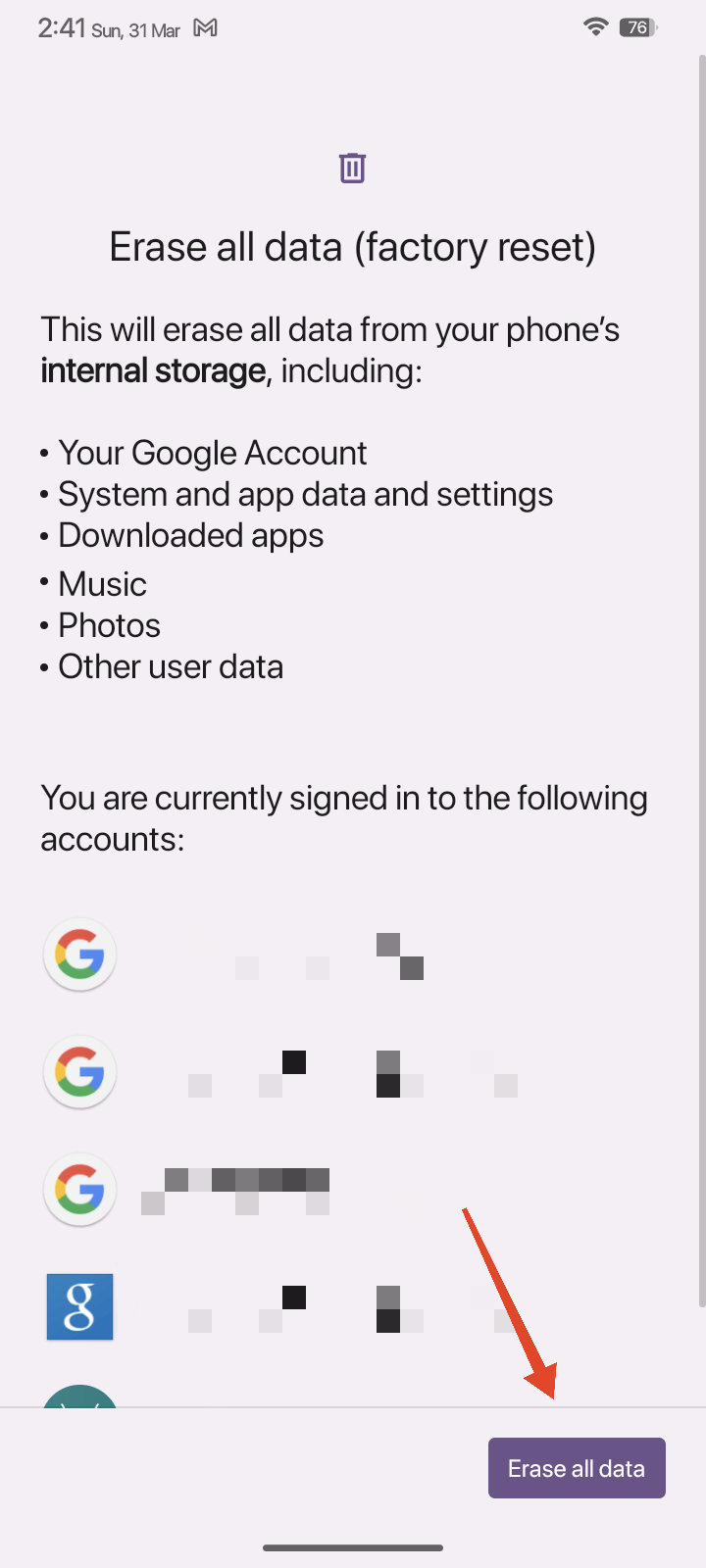 Erase all data (1)