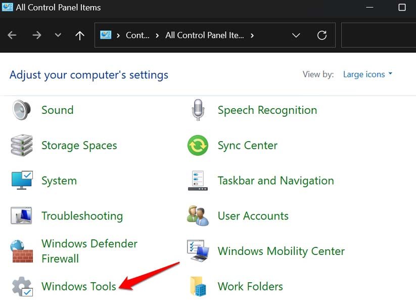 acceder a herramientas de windows en el Panel de Control